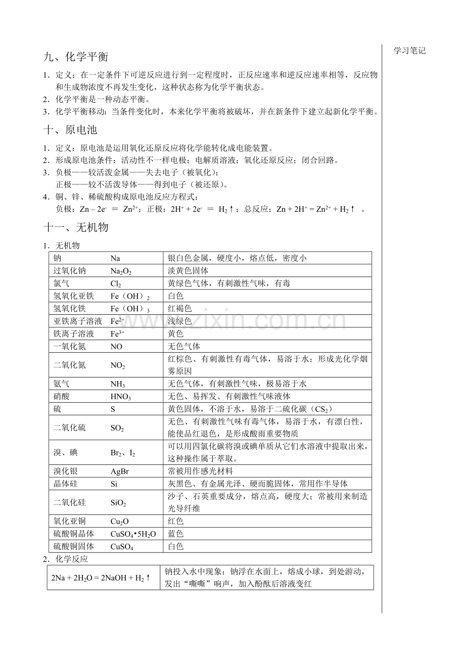 2023年高中化学学业水平考试会考复习资料.doc_第3页