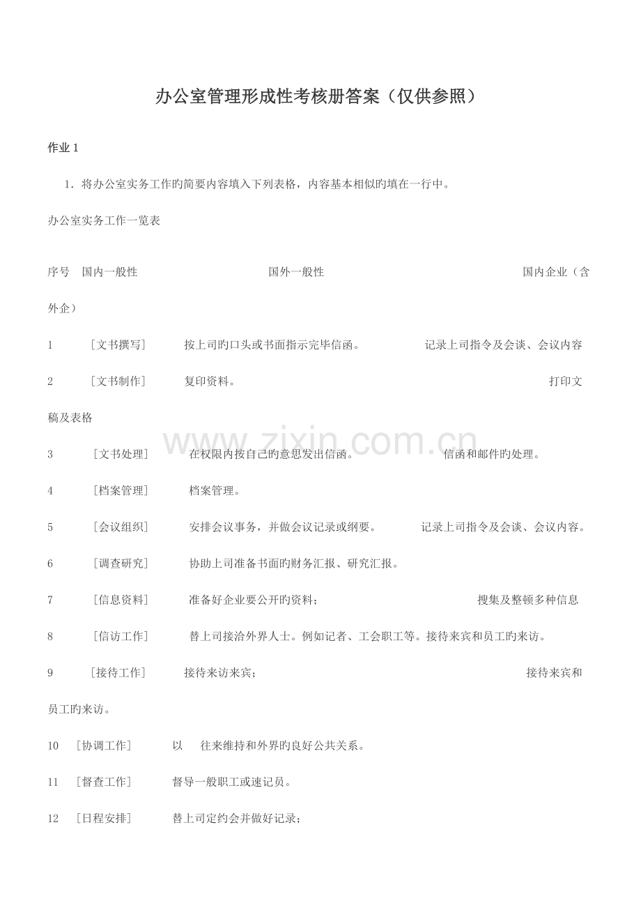 2023年电大行政管理专科办公室管理形成性考核册全答案.doc_第1页