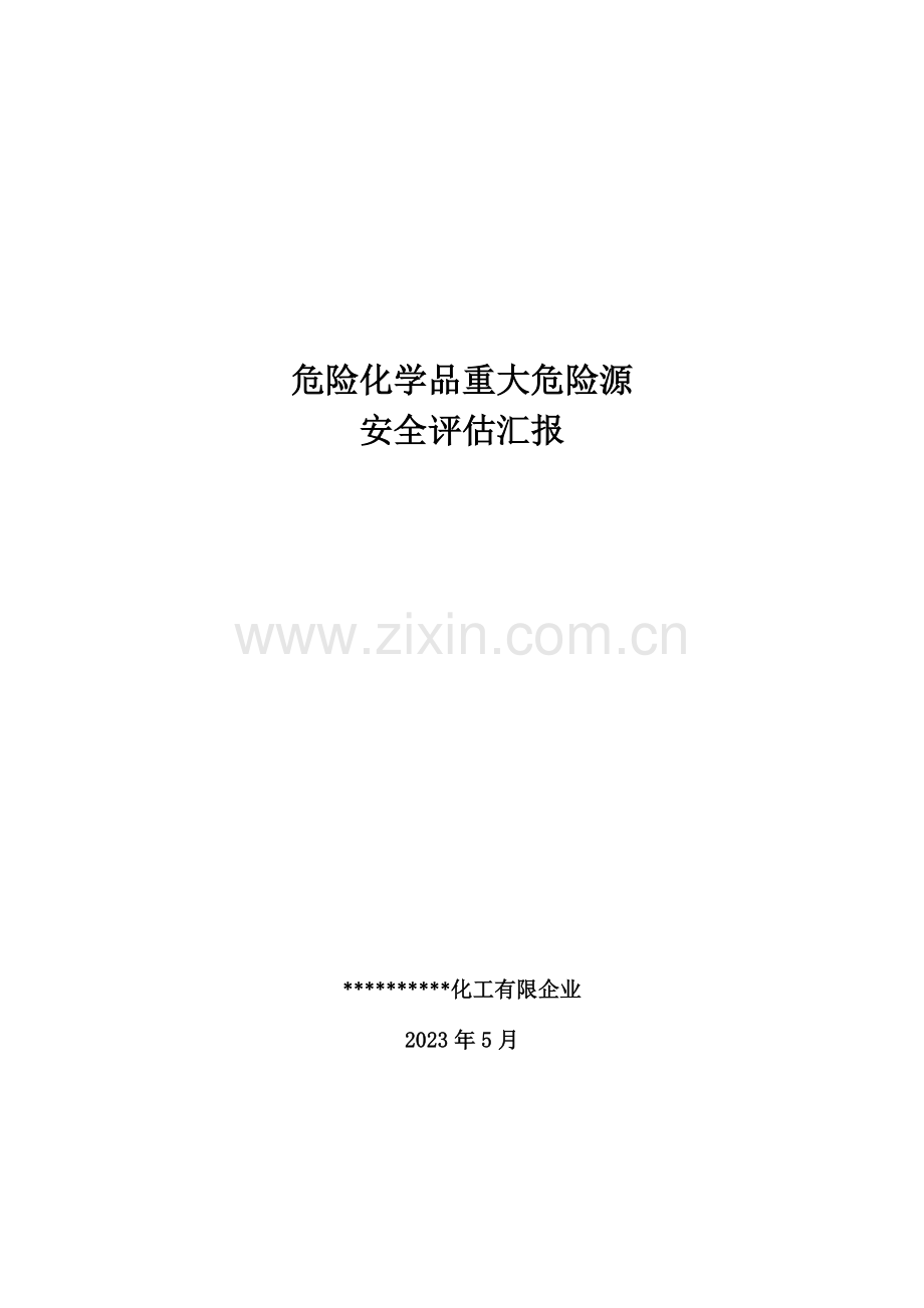 危险化学品企业重大危险源安全评估报告概要.doc_第1页