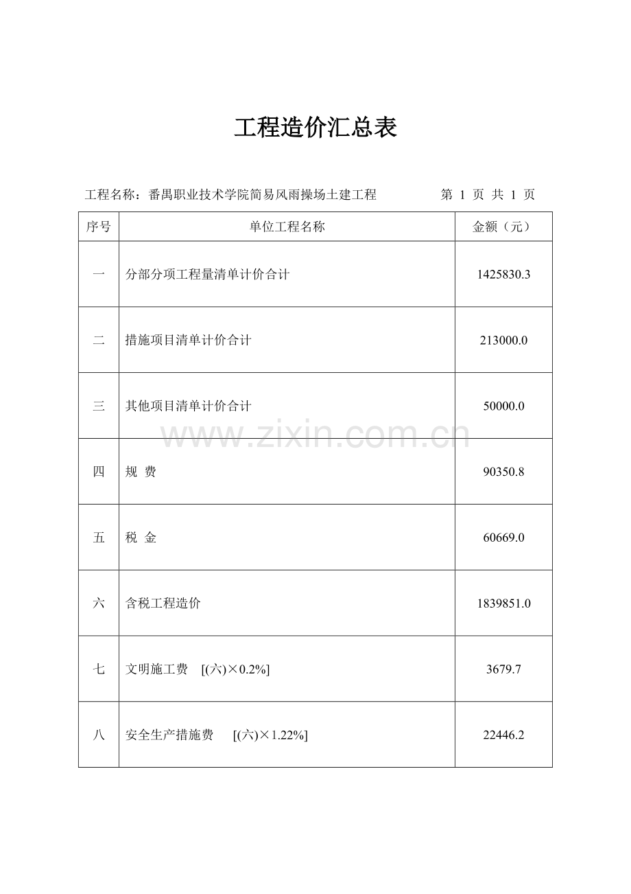 工程量清单报价表(风雨操场).doc_第3页