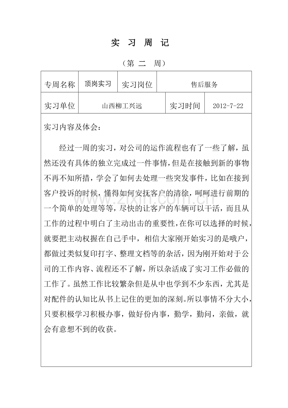 工程机械顶岗实习周记29篇.doc_第2页