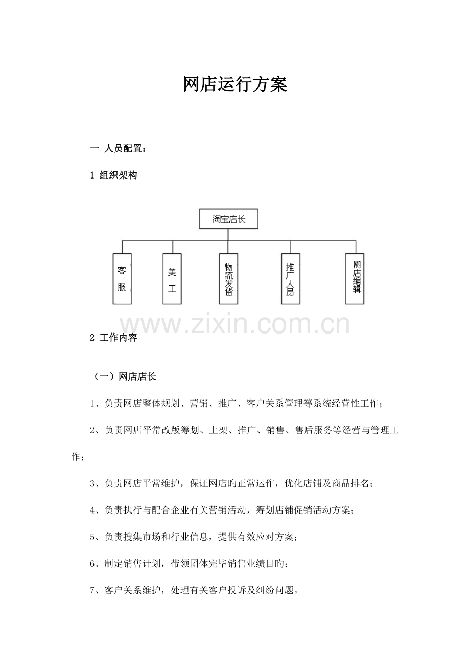 网店运营详细方案.doc_第1页