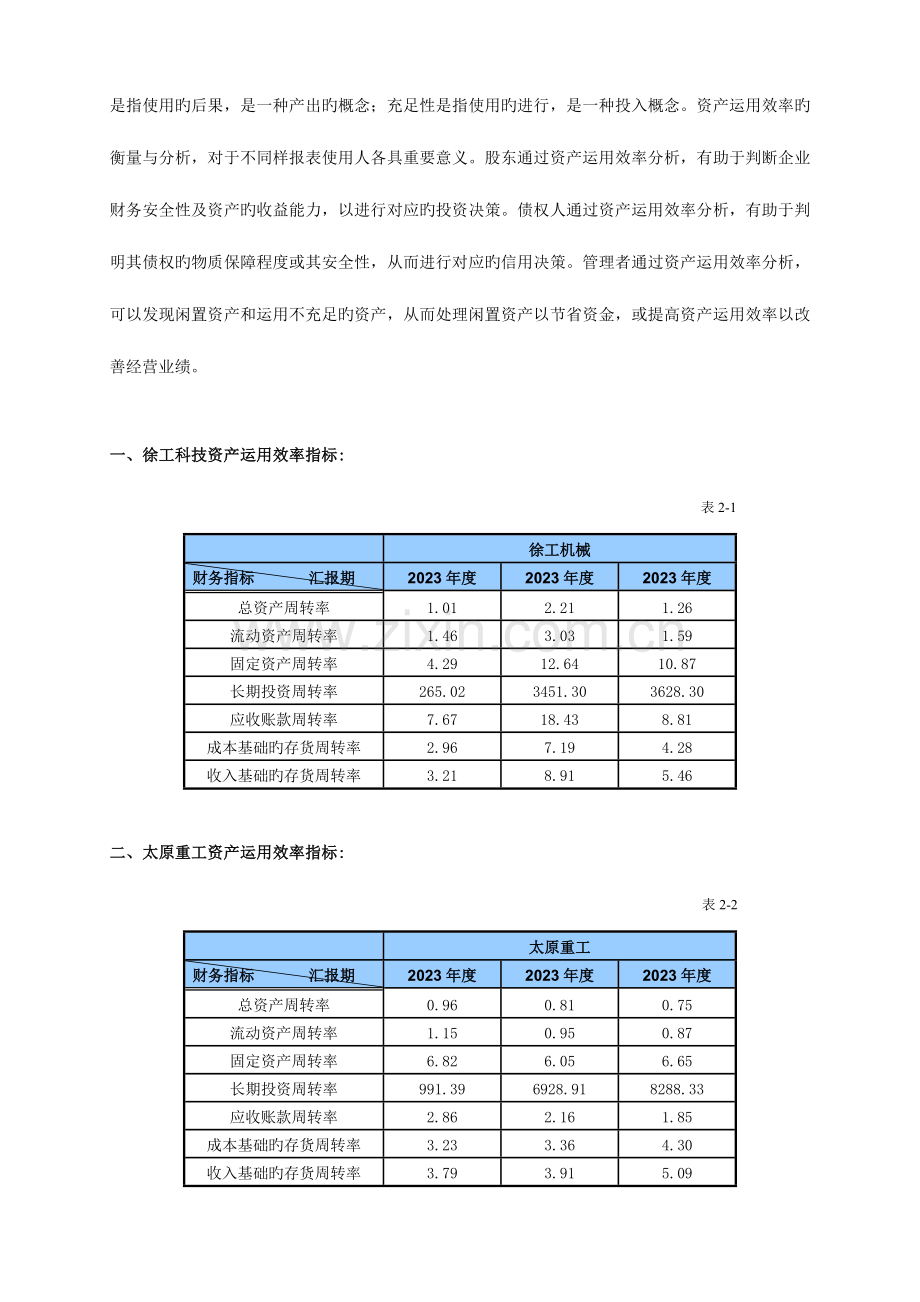 2023年电大作业二资产运用效率分析.doc_第2页