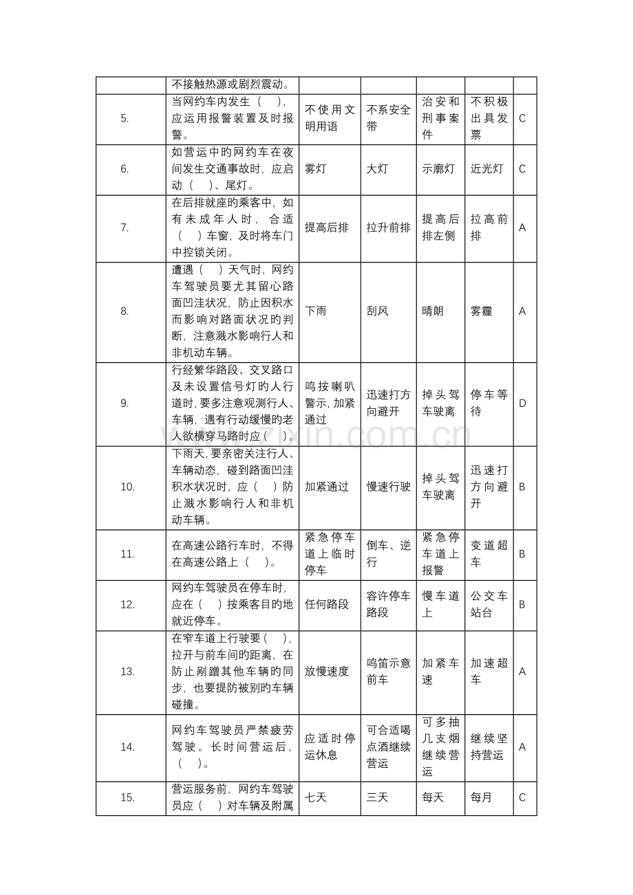 2023年网络预约出租汽车驾驶员从业资格南京市区域科目考试题库.docx_第3页