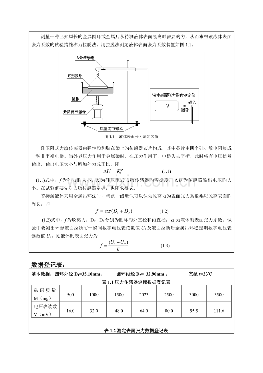 2023年实验报告掺杂对纯净水表面张力系数的影响.doc_第2页