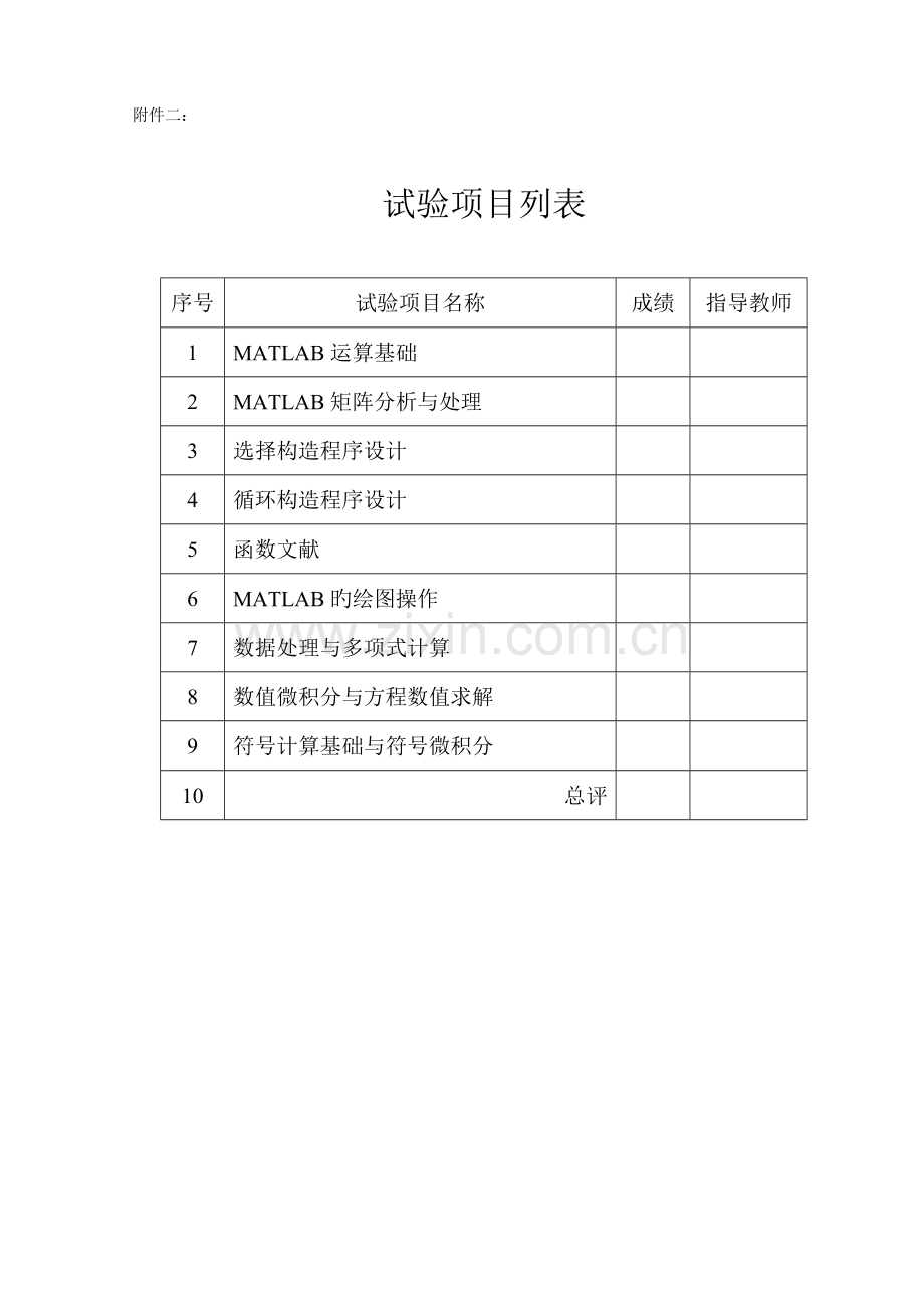 2023年数学软件实验报告数值微积分与方程数值求解.doc_第1页