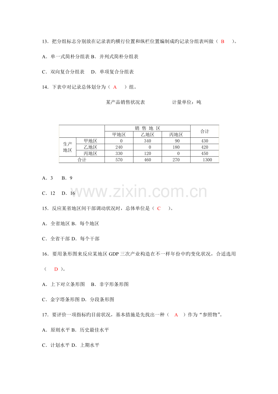 2023年初级统计师统计专业知识和实务真题.doc_第3页