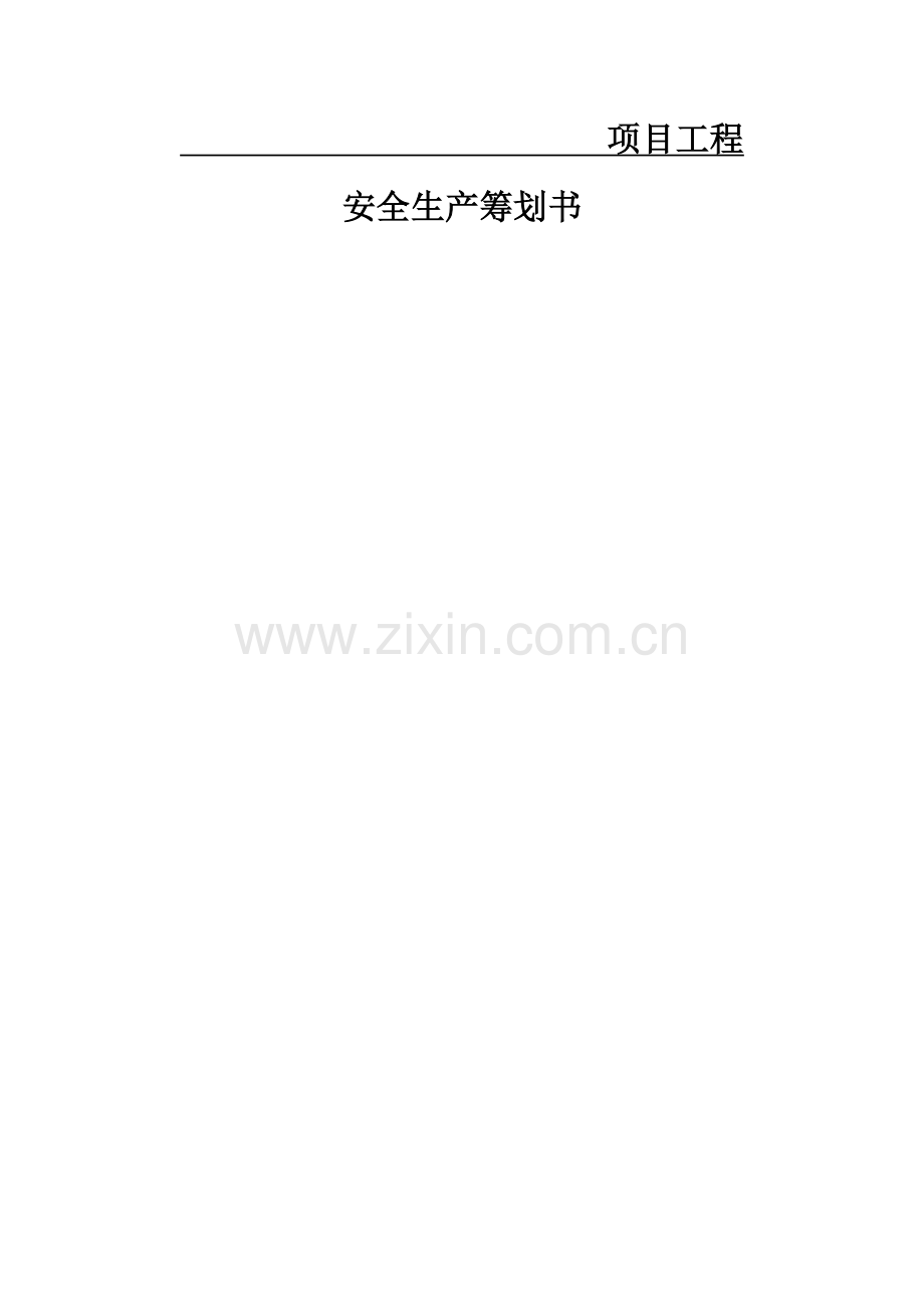 项目安全生产管理策划书.docx_第1页