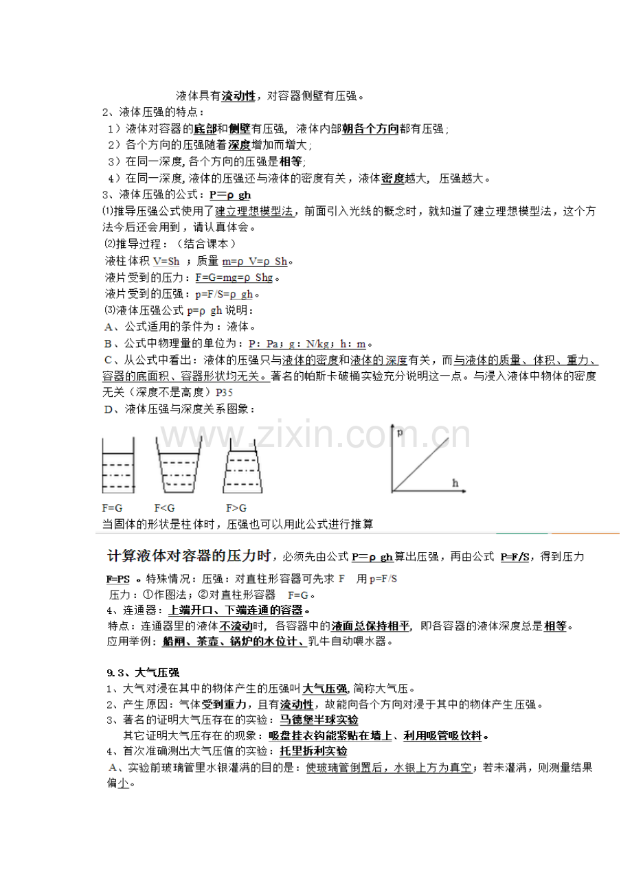 2023年初二下物理压强知识点归纳与经典题型.doc_第2页