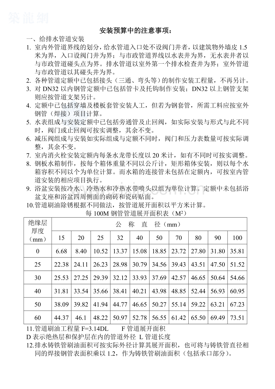 安装的计算规则及应注意事项-secret.doc_第1页