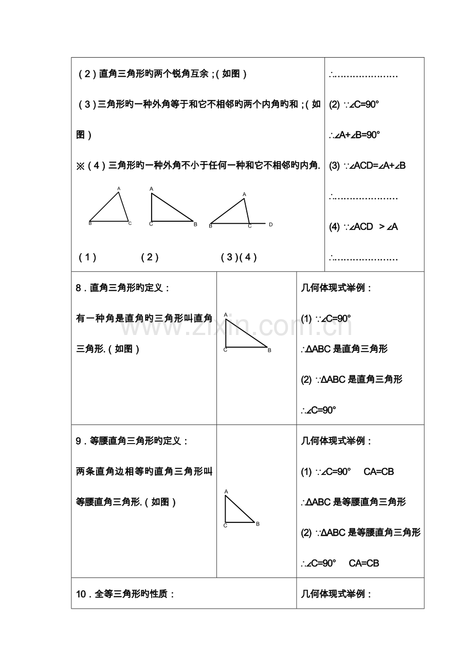 2023年人教版初二数学三角形知识点归纳.doc_第3页