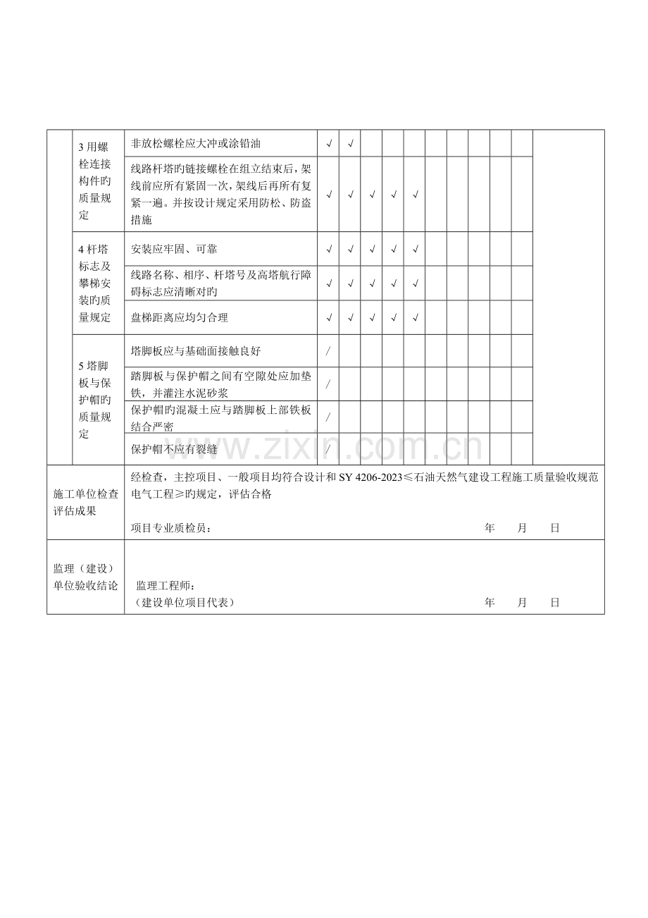 杆塔工程检验批质量验收记录.doc_第2页