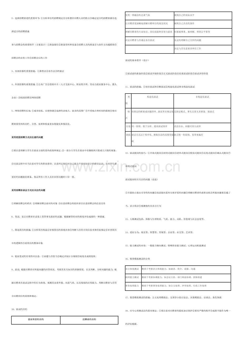 2023年人力资源三级考试考点.doc_第3页