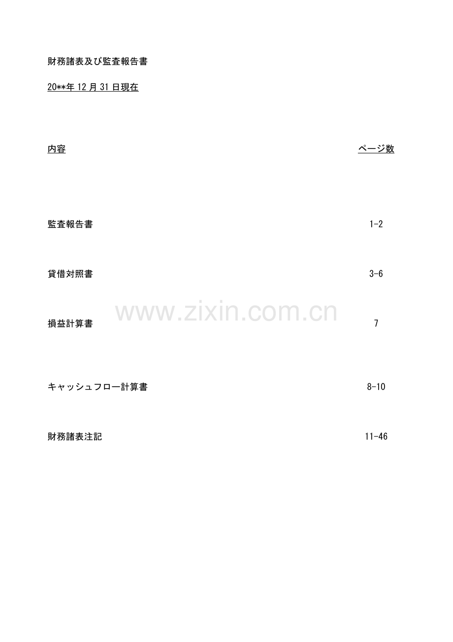 中国准则年报报表审计报告和报表附注日文模板.doc_第3页