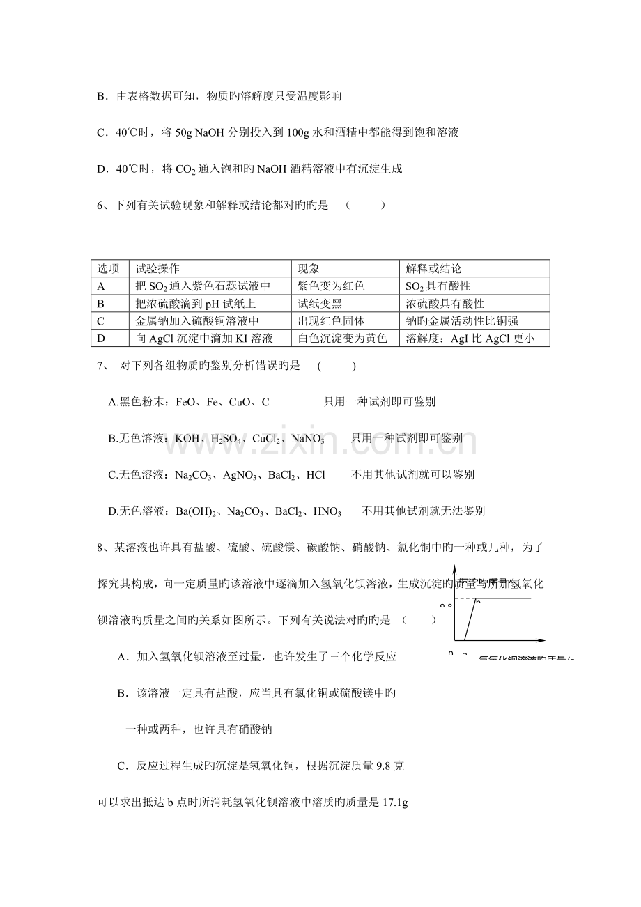 2023年黄冈中学自主招生化学模拟试题D卷及答案.docx_第3页