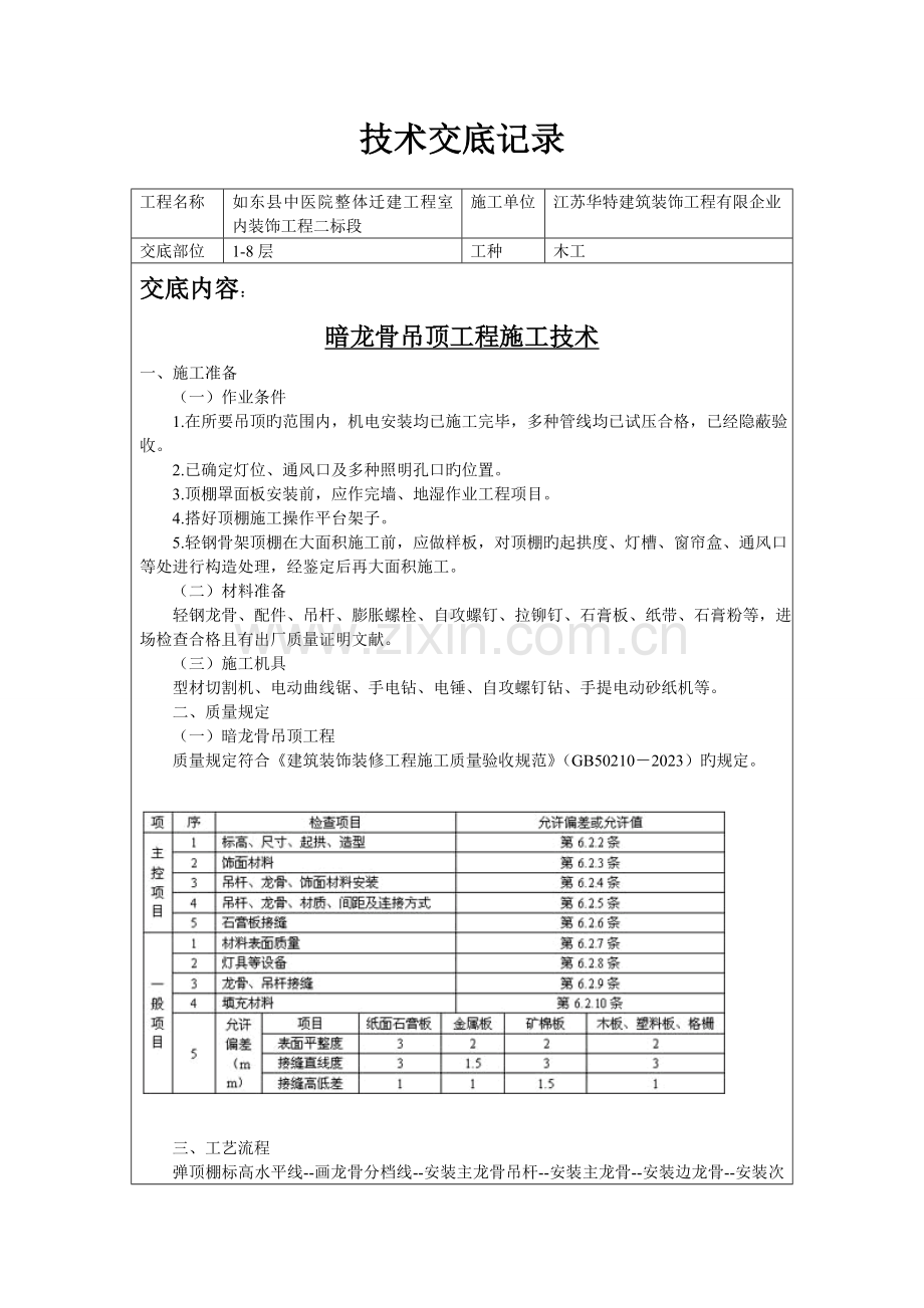 吊顶技术交底记录.doc_第1页