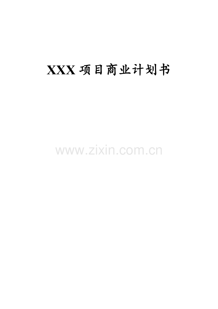 项目商业计划书.doc_第1页