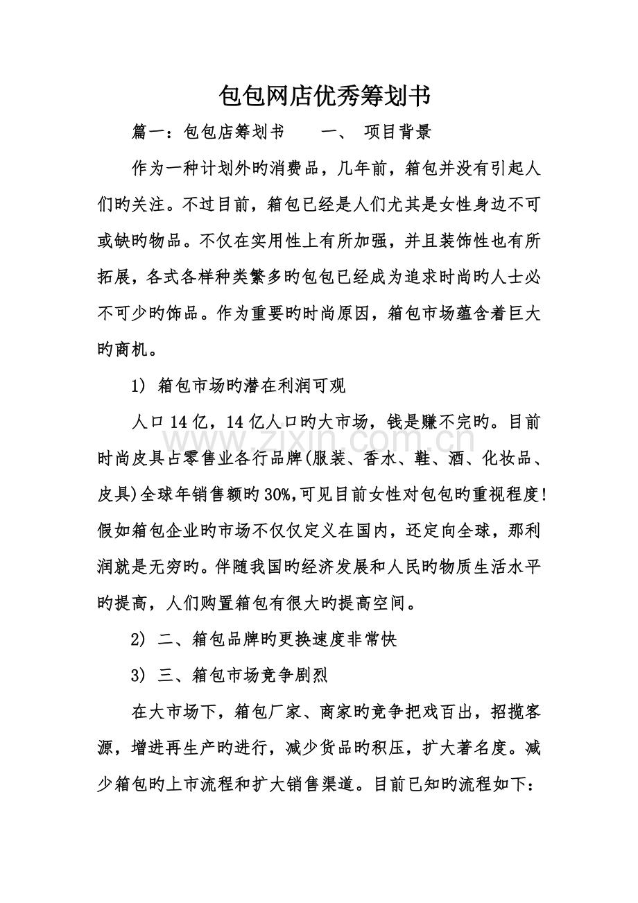 包包网店优秀策划书.doc_第1页