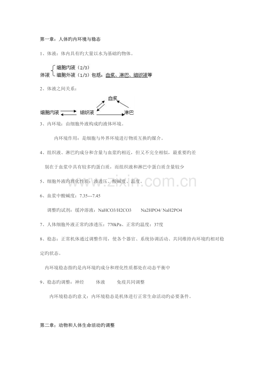 2023年生物必修稳态与环境知识点.doc_第1页