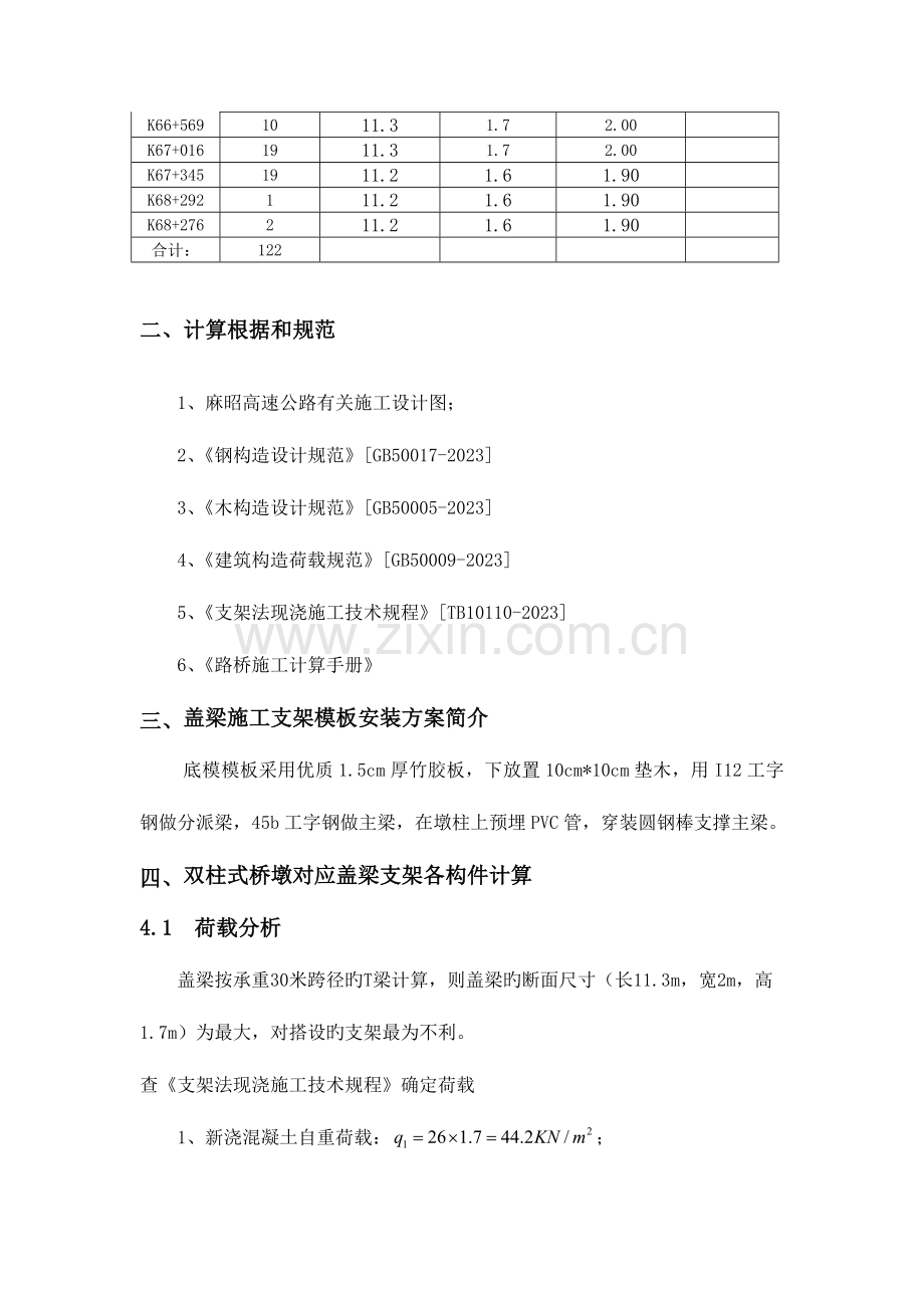 盖梁支架搭设计算书.doc_第2页