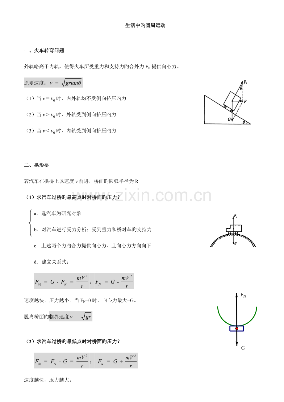 2023年生活中的圆周运动知识点总结.doc_第1页