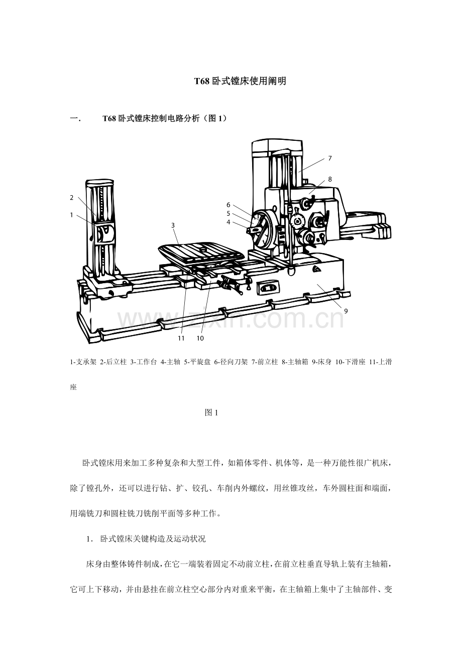 2023年上海市维修电工三级排故T68卧式镗床使用说.doc_第1页