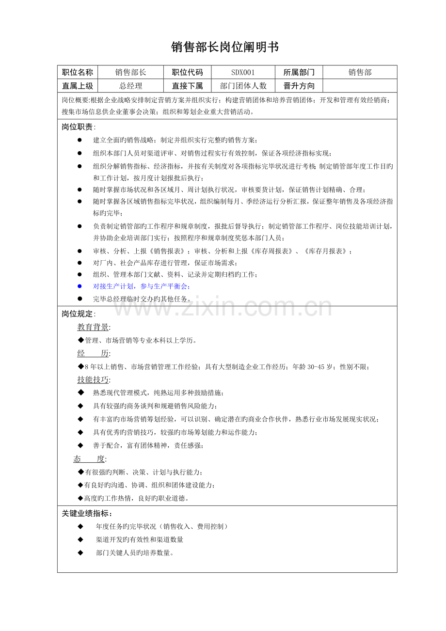 销售部岗位说明书.doc_第2页