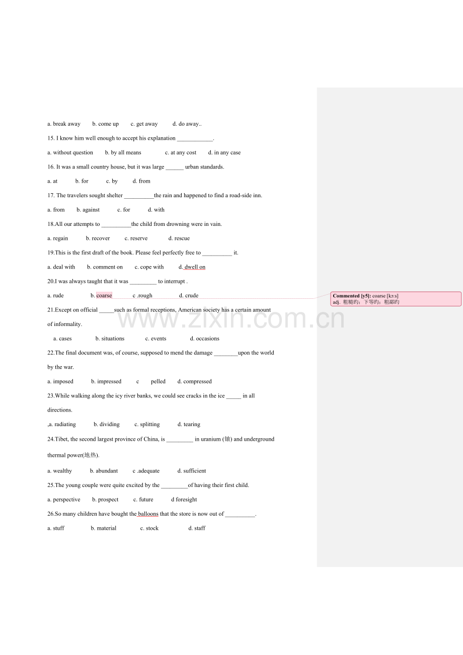 2023年专四词汇练习单选题含生词批注.doc_第2页