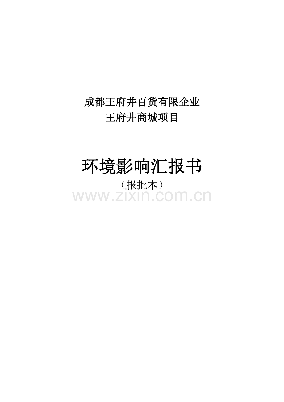 百货有限公司商城项目环境影响报告书.doc_第1页