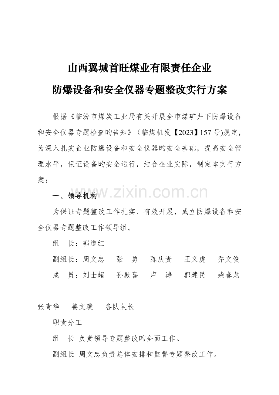 防爆设备和安全仪器专项整治活动方案.doc_第1页