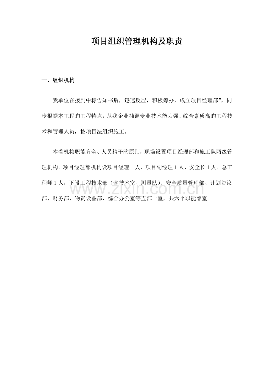 项目组织管理机构及职责.docx_第1页