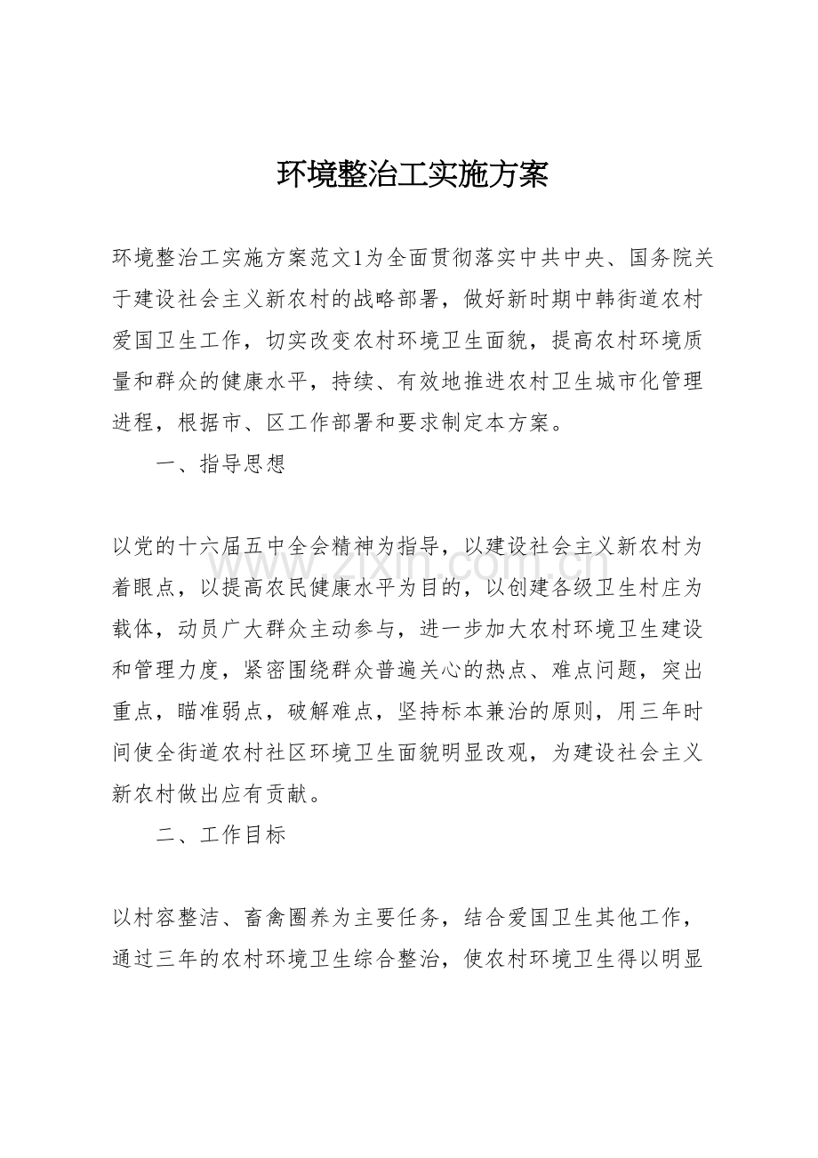 环境整治工实施方案.doc_第1页