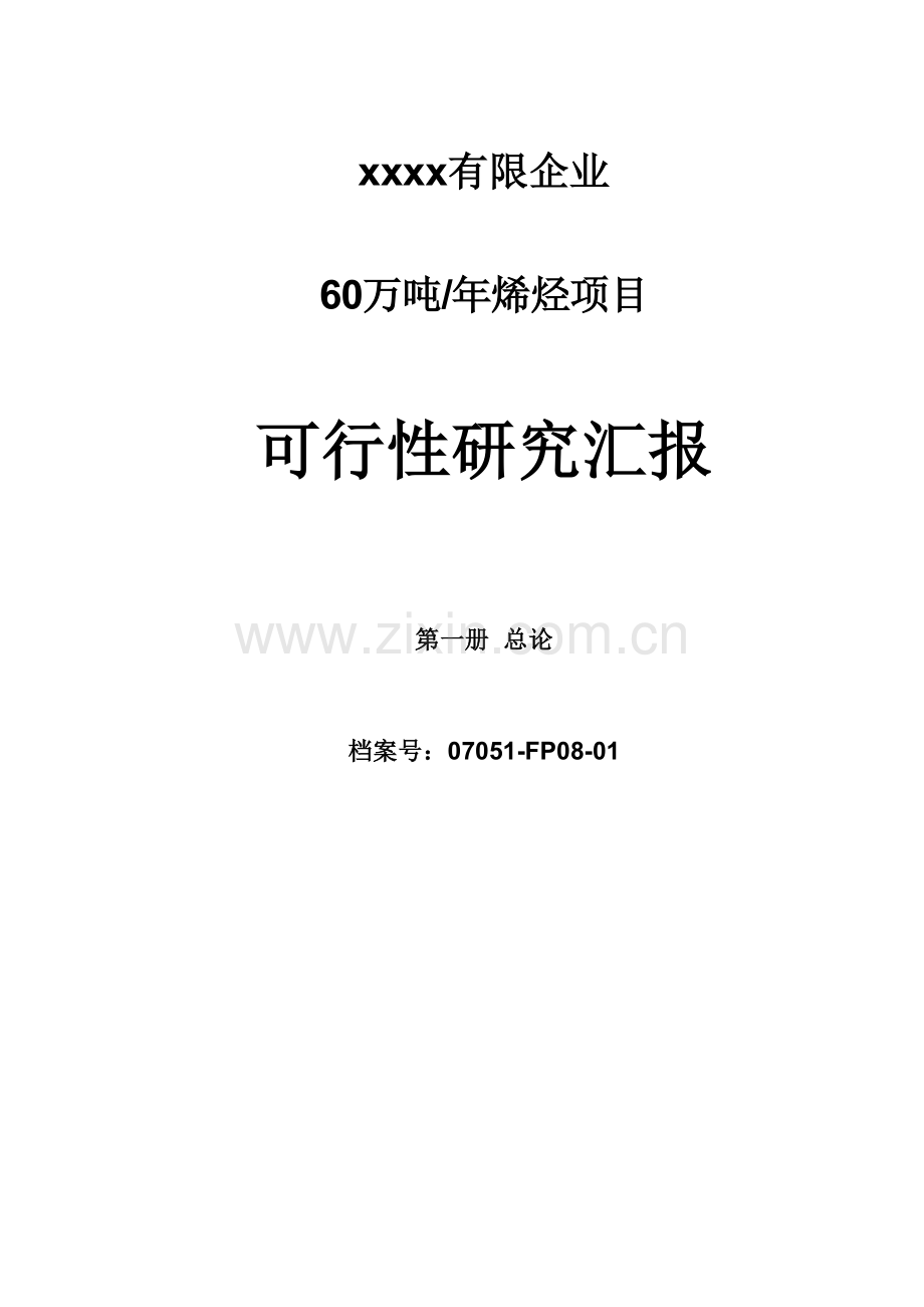 60万吨煤制烯烃项目可行性研究报告.doc_第1页