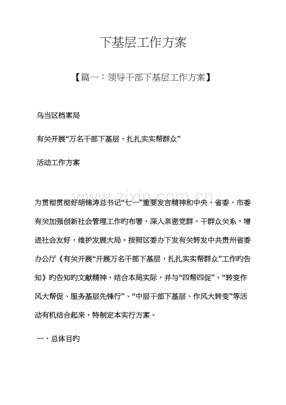 活动方案之下基层工作方案.docx_第1页