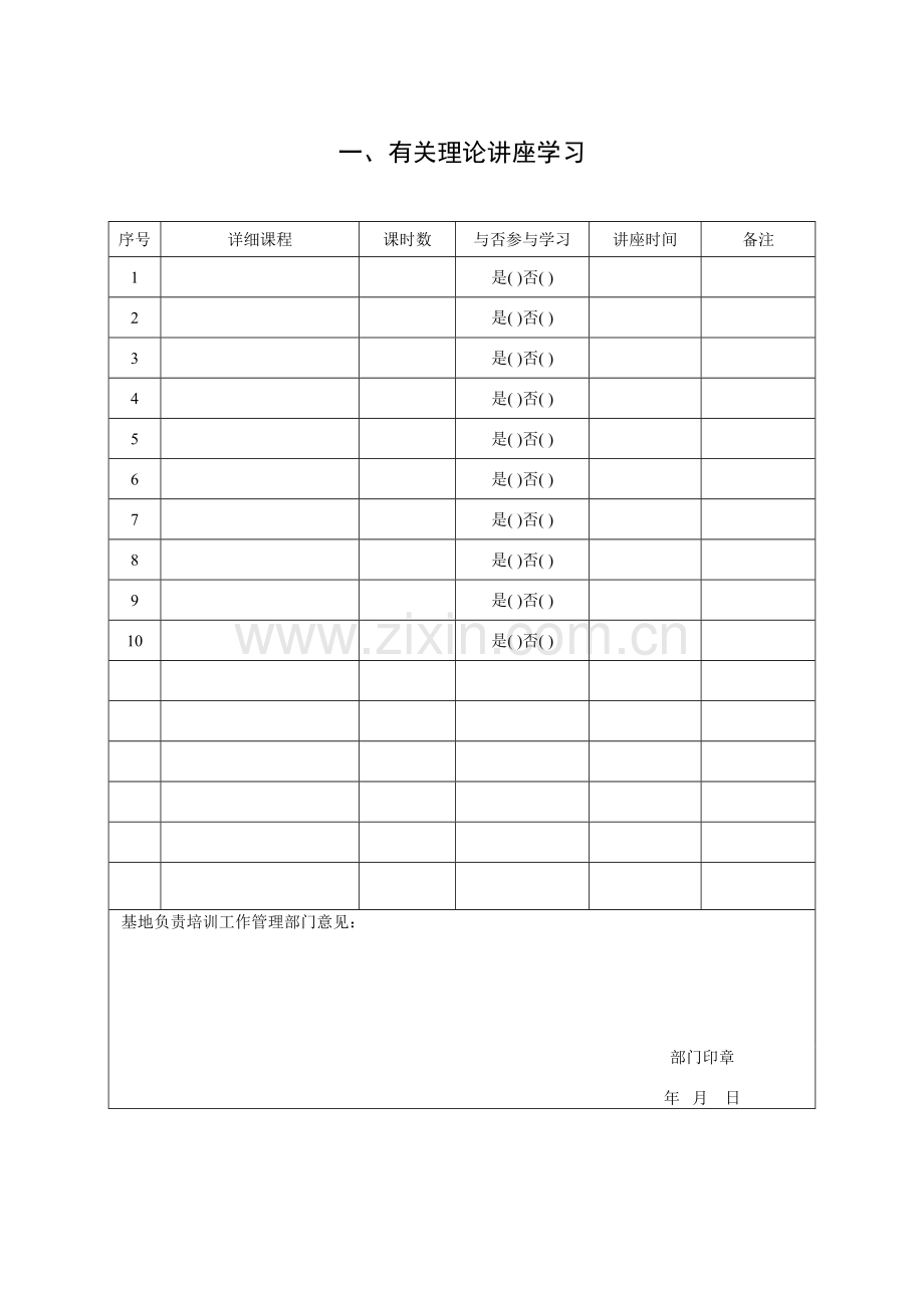 江苏省社区卫生机构全科医生转岗培训登记手册正文.doc_第1页