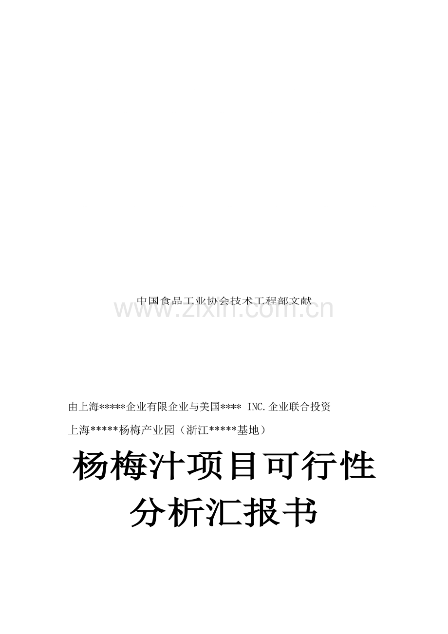 杨梅汁项目可行性分析报告书范本.doc_第1页