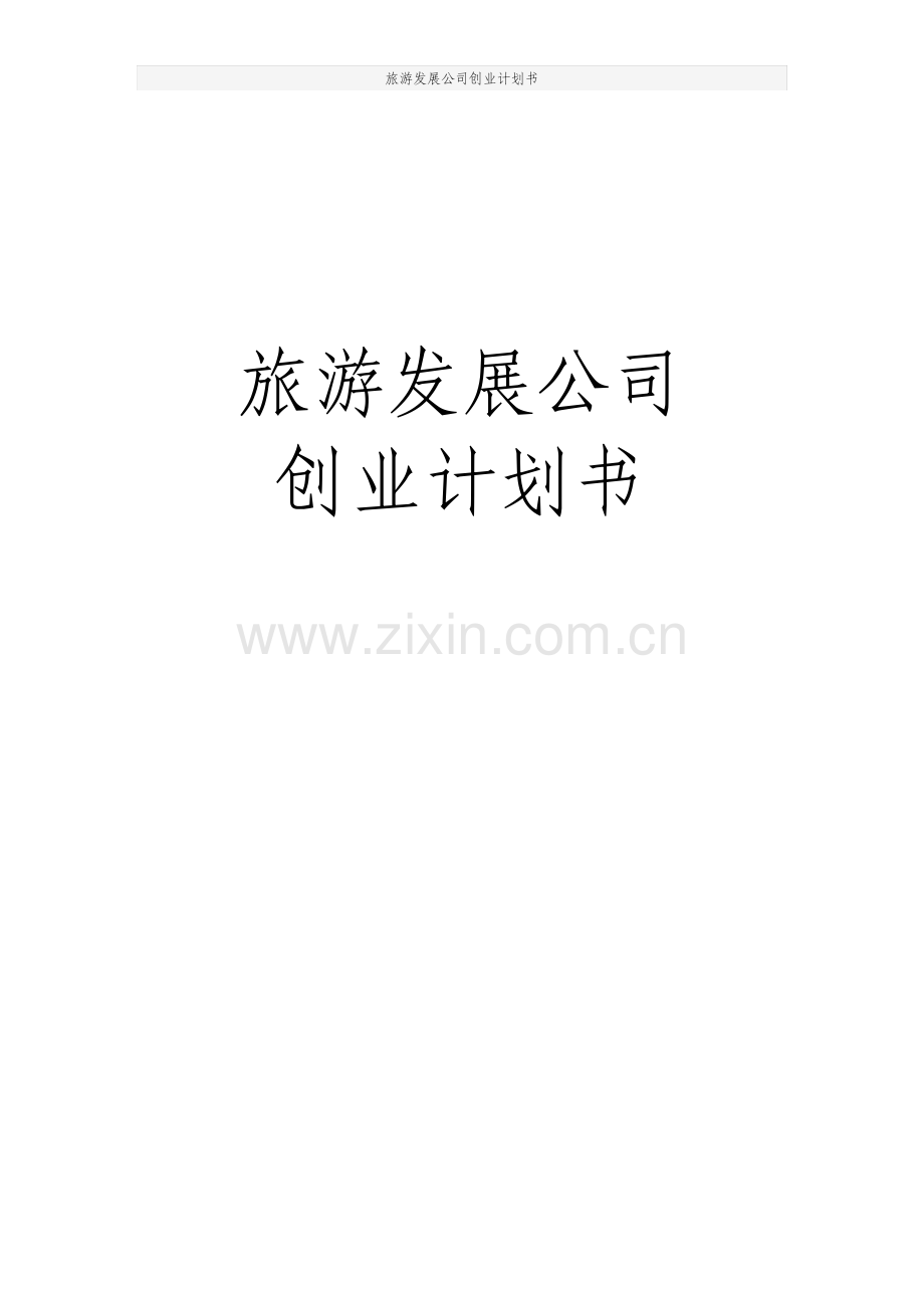 旅游发展公司创业计划书.pdf_第1页