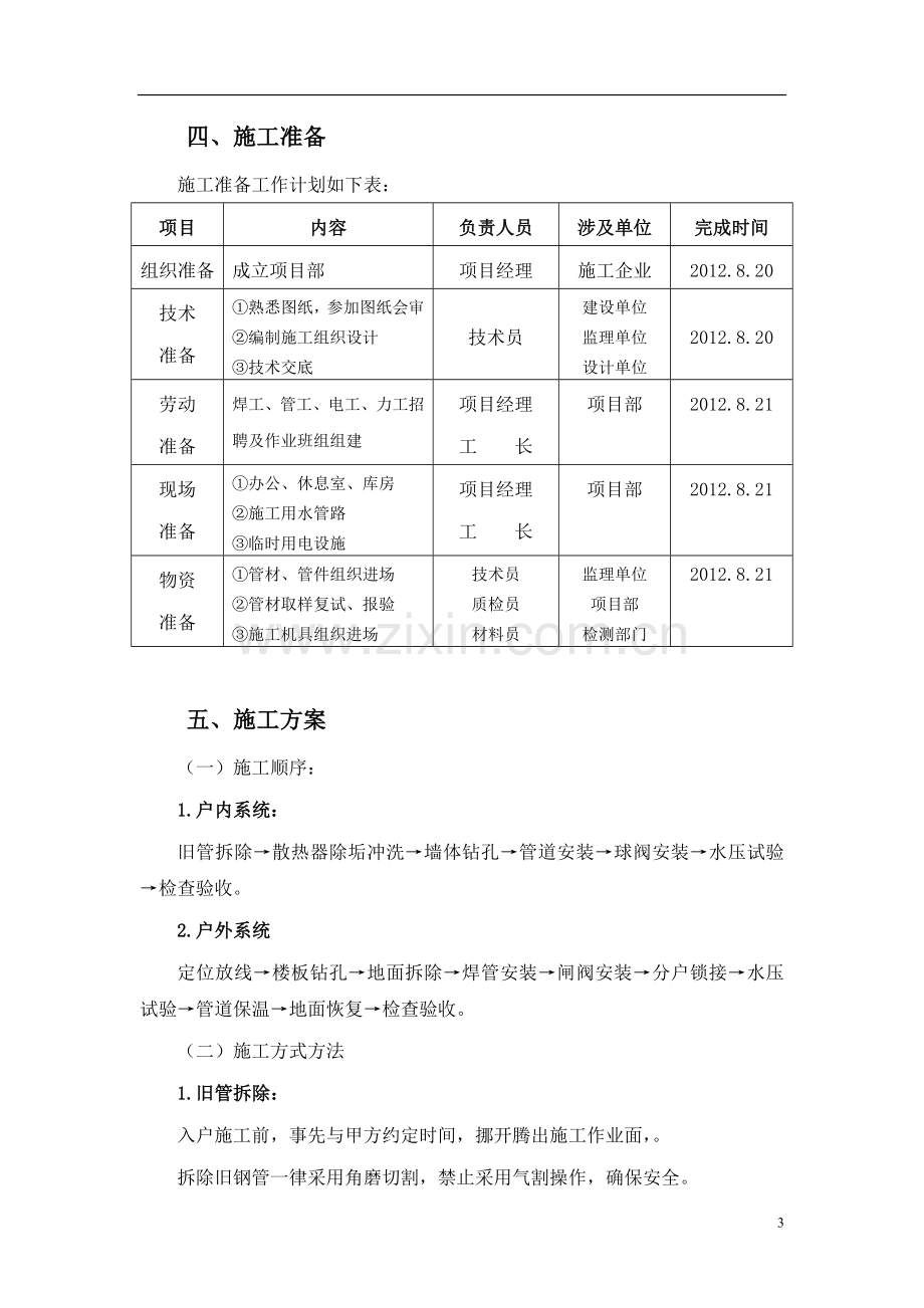 冯营子采暖工程改造工程施工方案：.doc_第3页