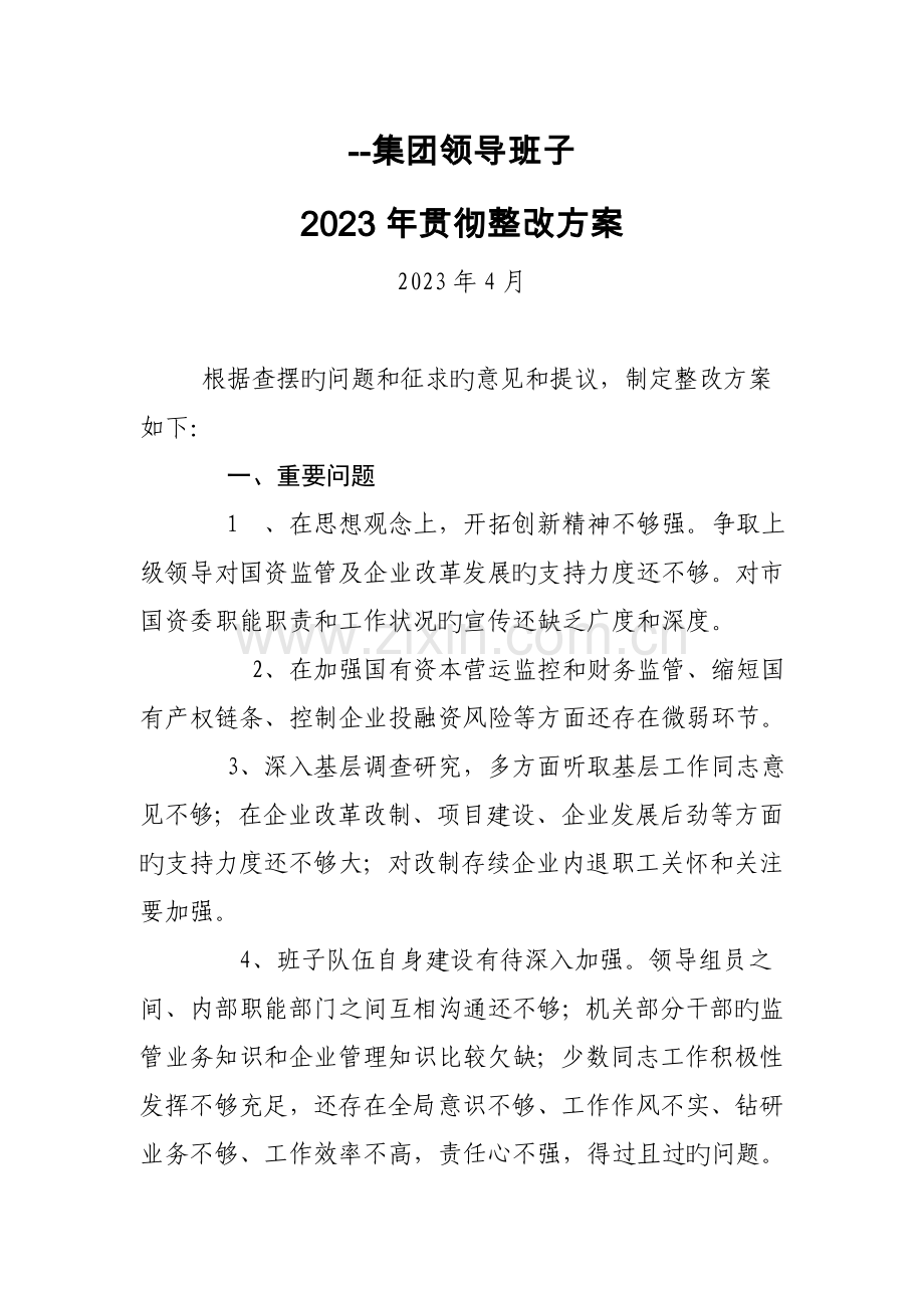 集团领导班子落实整改方案.doc_第1页