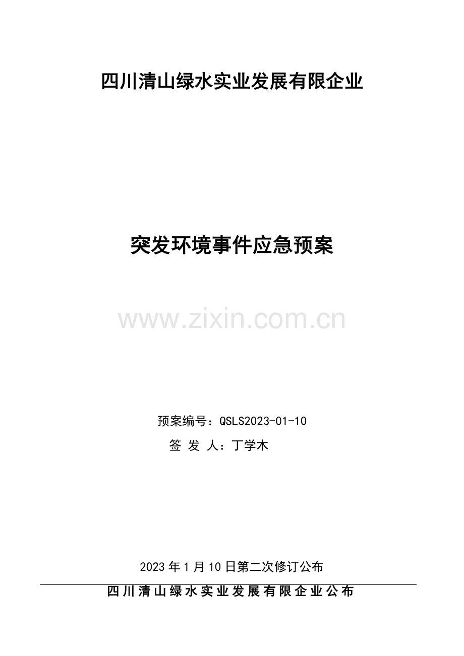 公司突发环境事件应急预案.doc_第1页