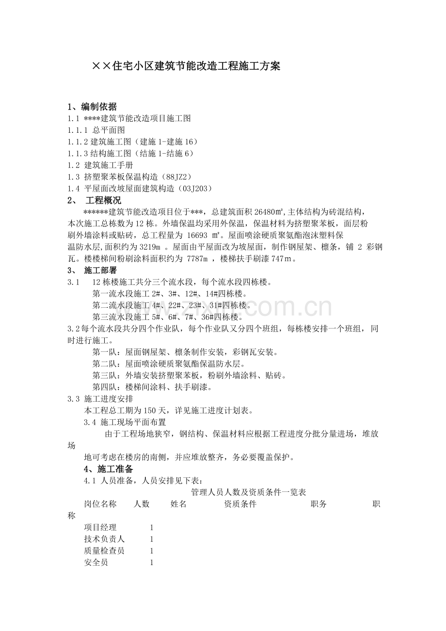 小区建筑节能改造工程施工方案.doc_第1页