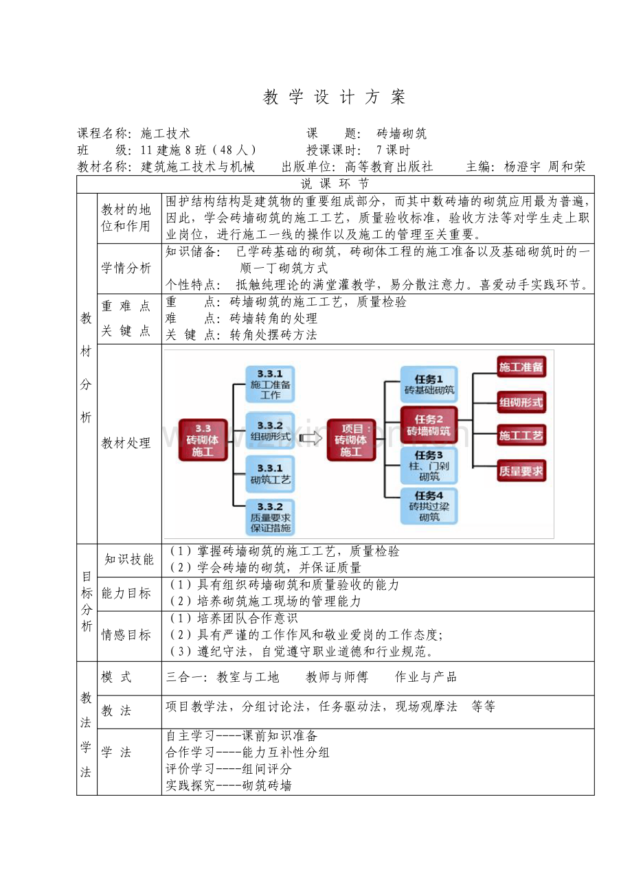 24墙砌筑教学设计方案.pdf_第1页