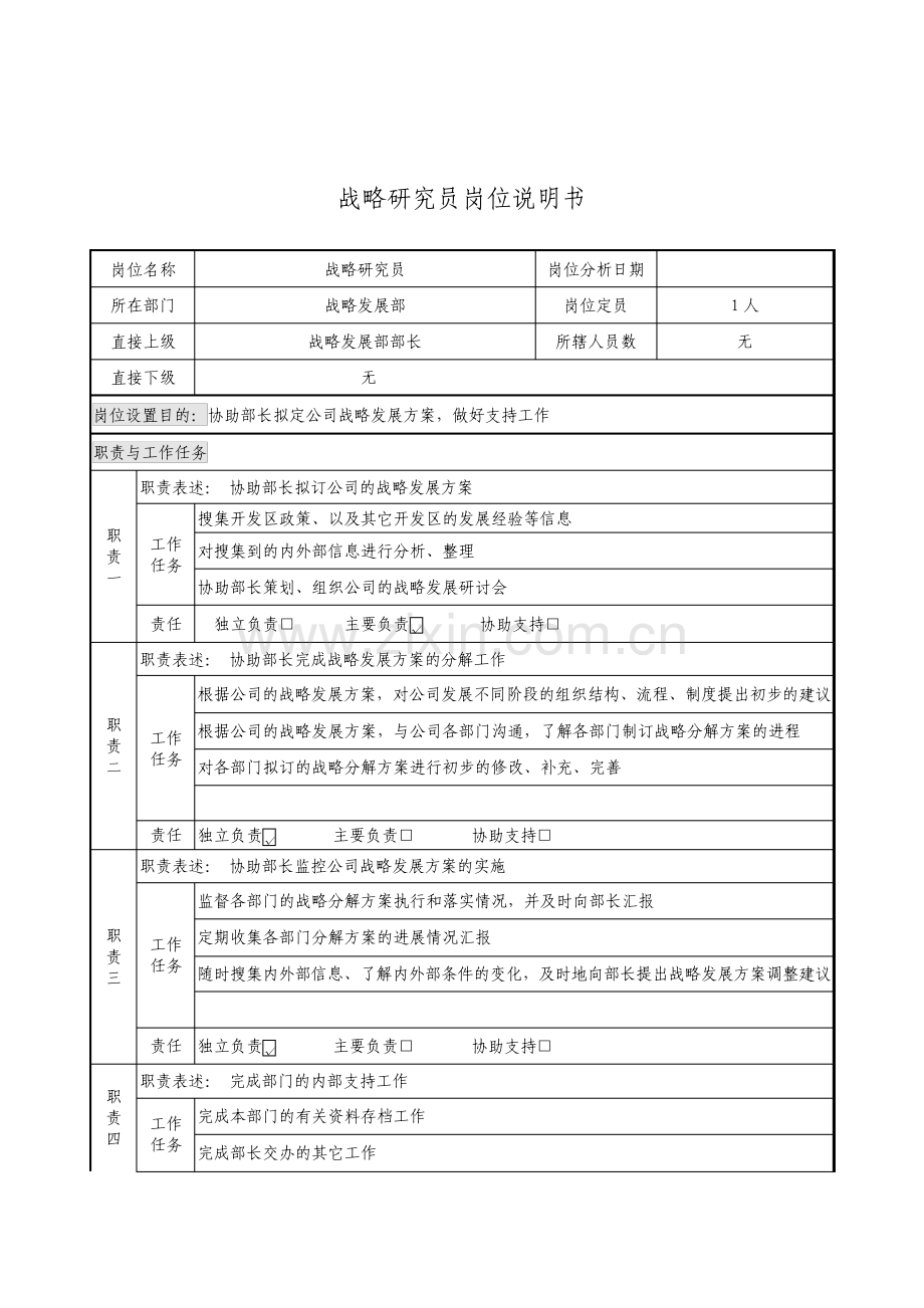 战略研究员岗位说明书.pdf_第1页