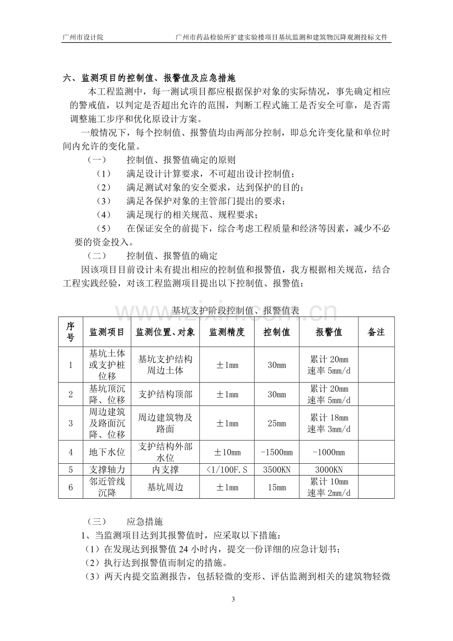 第4部分、基坑监测和建筑物沉降观测方案.doc_第3页