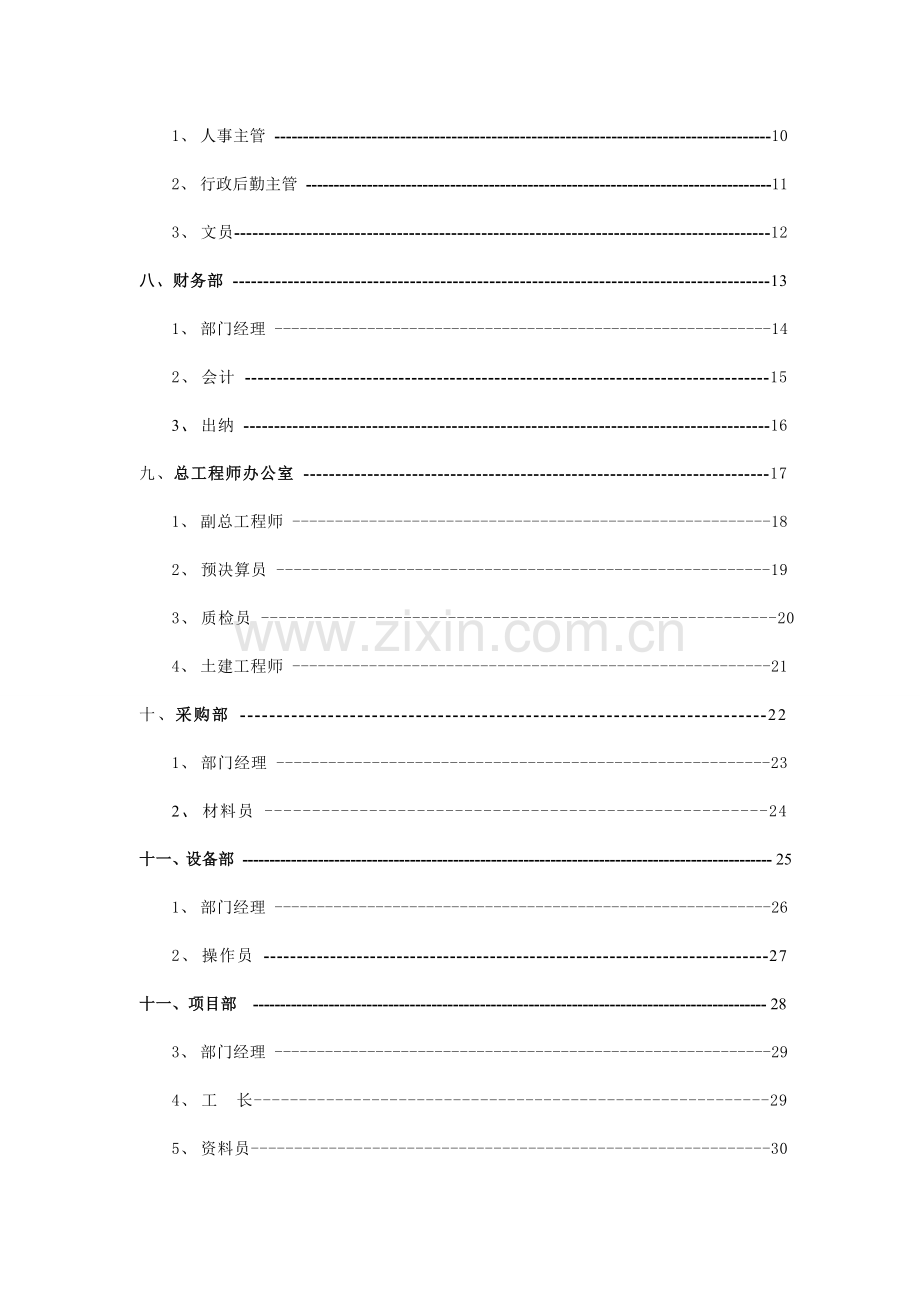 建筑建设公司组织架构图和岗位说明书.doc_第3页