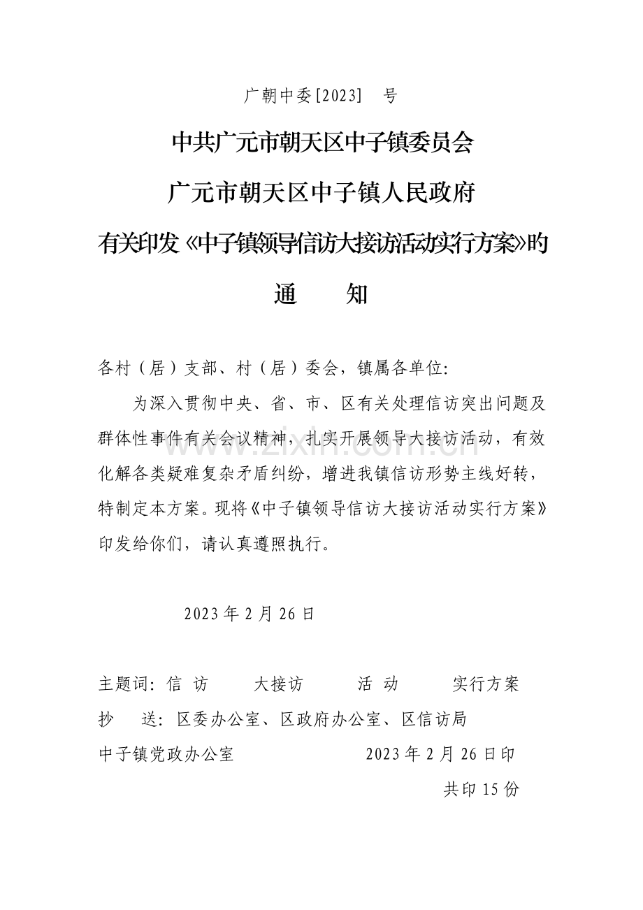 中子镇领导信访大接访活动实施方案.doc_第1页