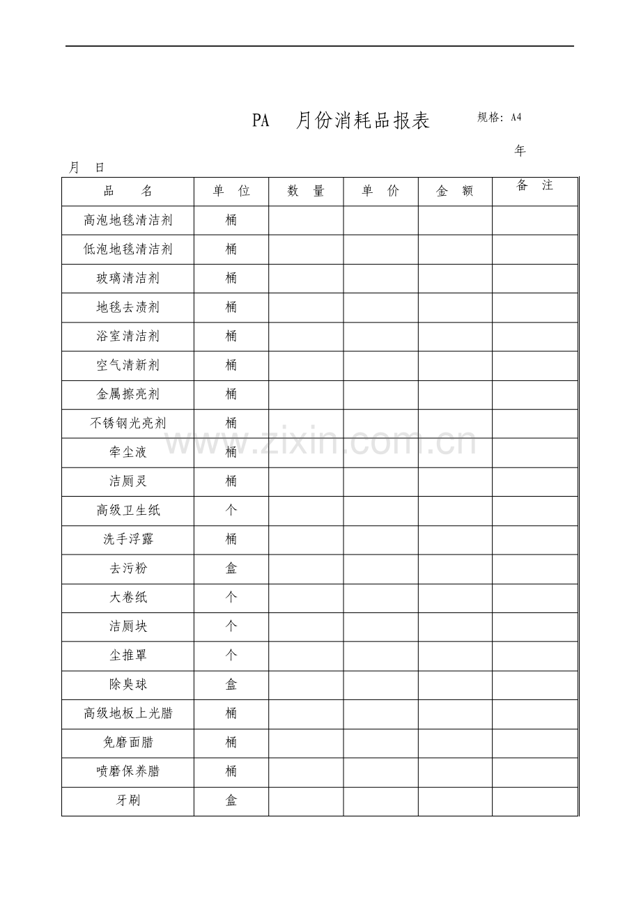 月份消耗品报表.pdf_第1页