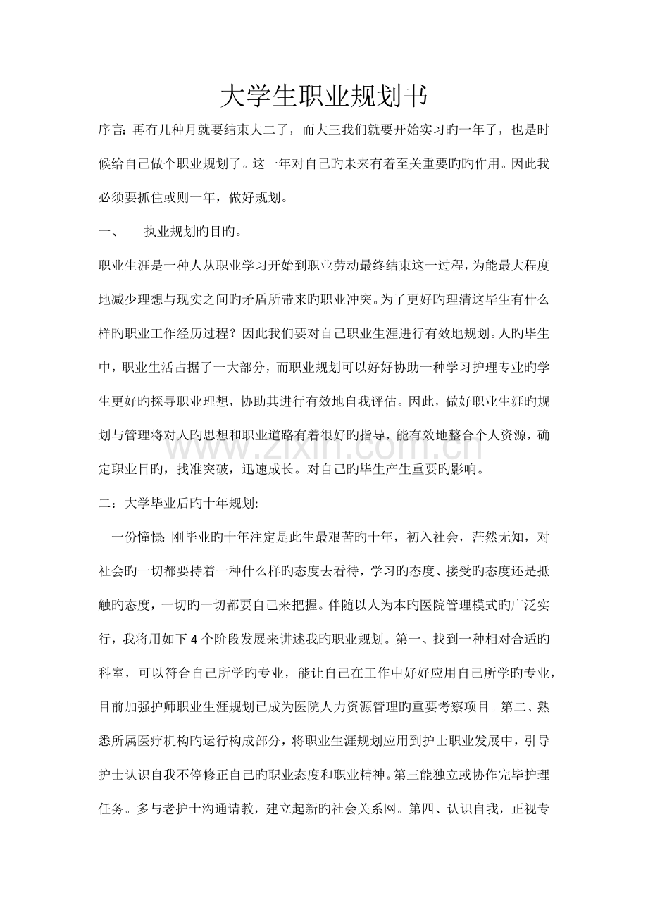 护士职业规划书.docx_第2页