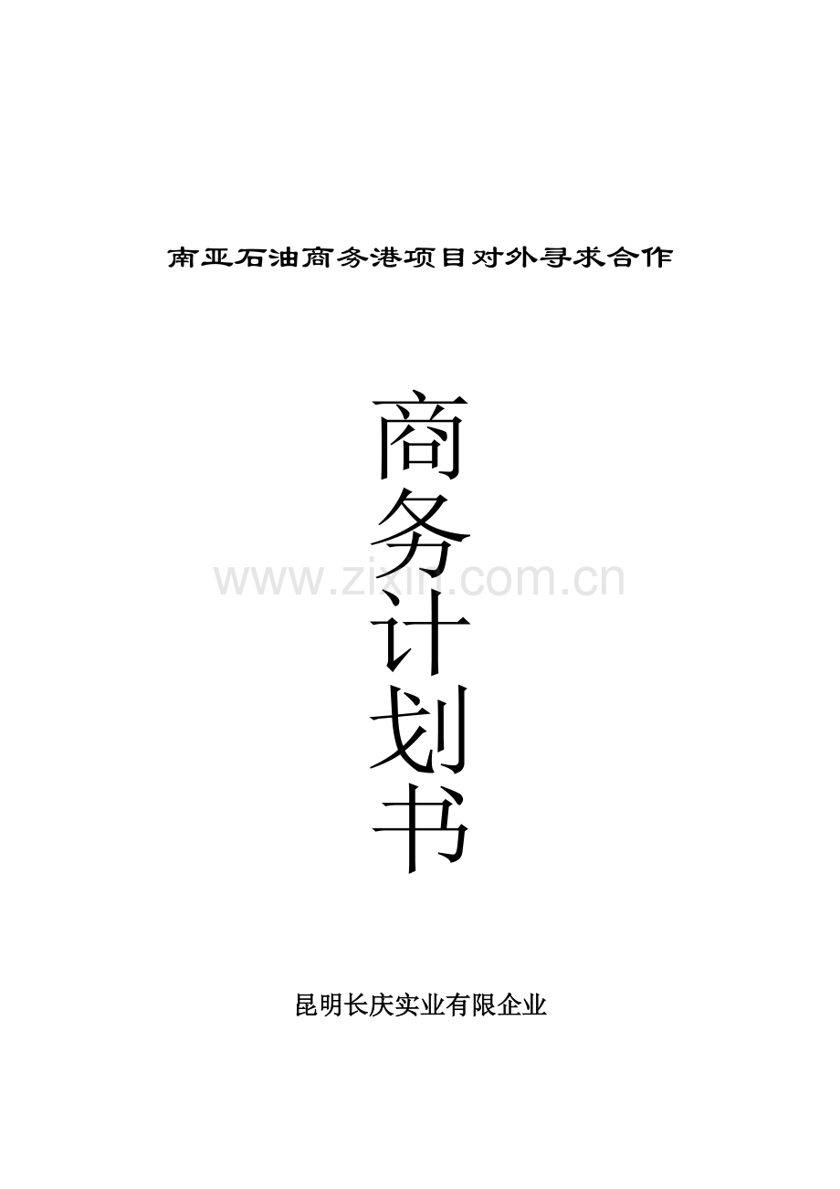 石油商务港项目对外寻求合作商务计划书.doc_第1页