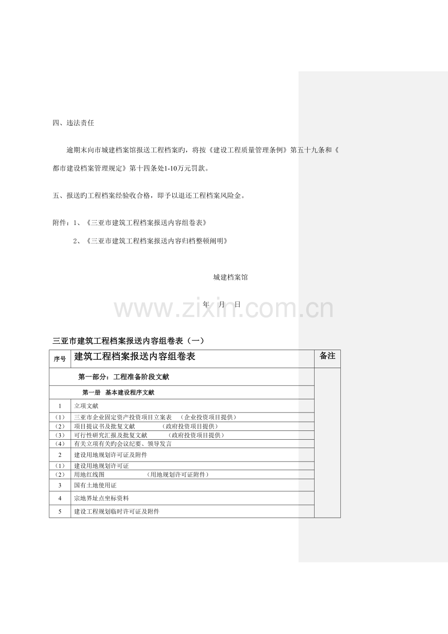 三亚市建筑工程档案报送内容及整理说明.doc_第2页